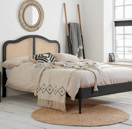 Birlea Leonie Rattan Black Bed, Super King