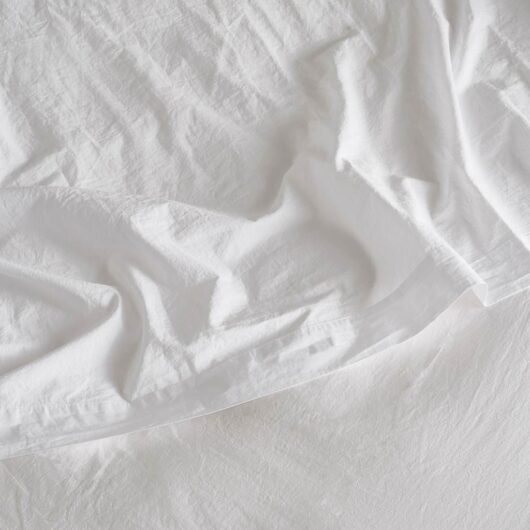 Bedfolk Washed Cotton 300 Thread Count Flat Sheet White