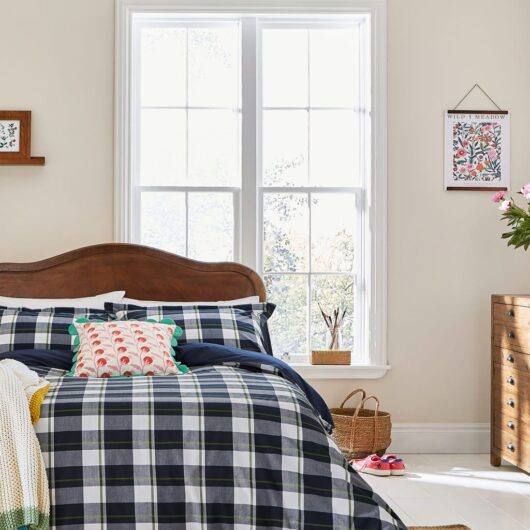 Joules Pure Cotton Daylesford Check Bedding Set Navy