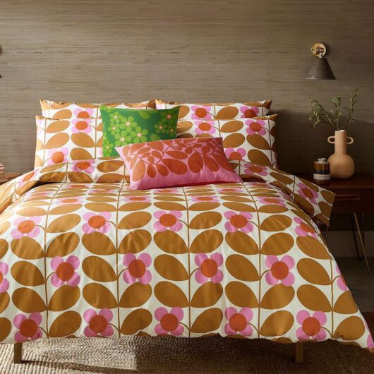 Orla Kiely Pure Cotton Stem Bloom Bedding Set Yellow Mix