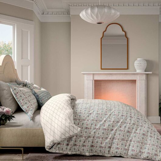 V&A Pure Cotton Indian Lattice Bedding Set Red Mix