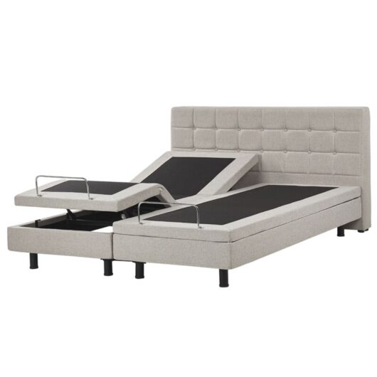 Adjustable Bed Fabric DUKE 160 x 200 cm (EU King Size) Beige