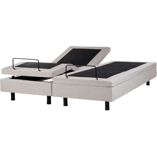 Adjustable Bed without Headboard Fabric DUKE 180 x 200 cm (EU Super King) Beige
