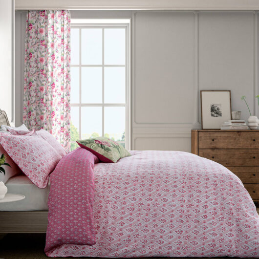 English Heritage Pure Cotton St Johns Trellis Bedding Set Pink