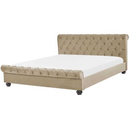 Waterbed Velvet AVALLON 180 x 200 cm (EU Super King) Beige